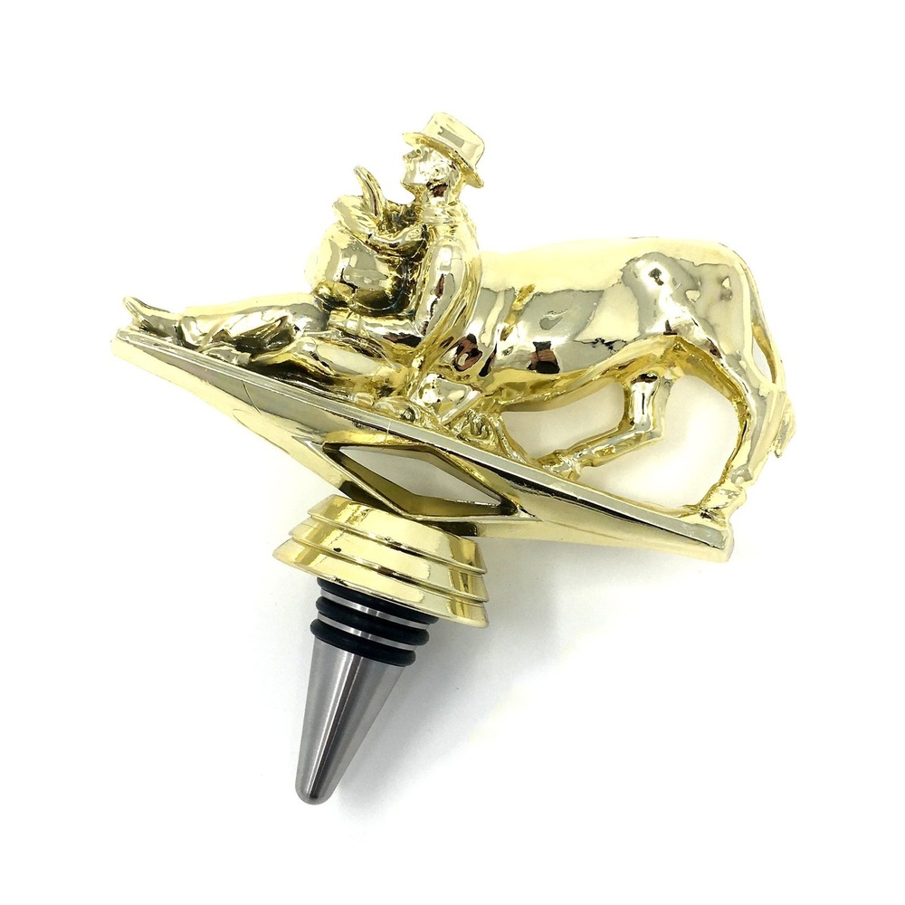 Handmade Bottle Stopper made from Repurposed Bull Dogger Trophy